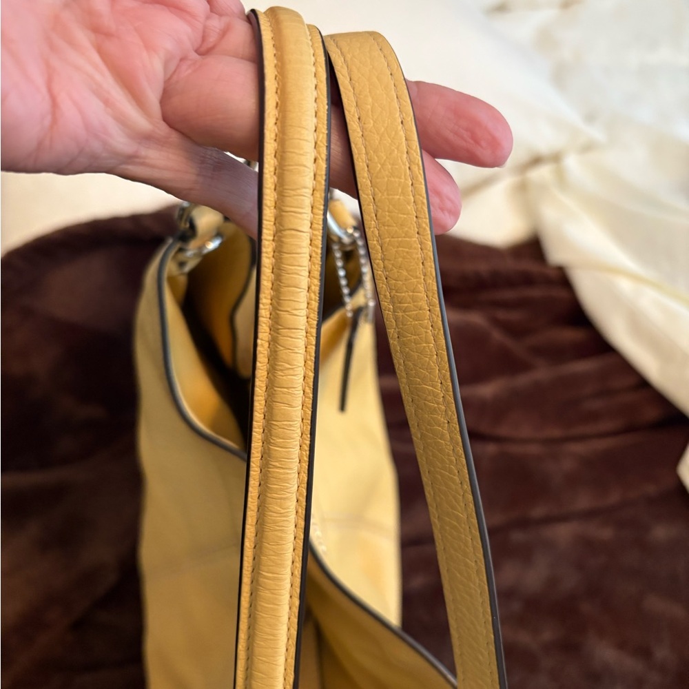 Coach Soft Yellow Leather Shoulder Bag - Picture 13 of 16